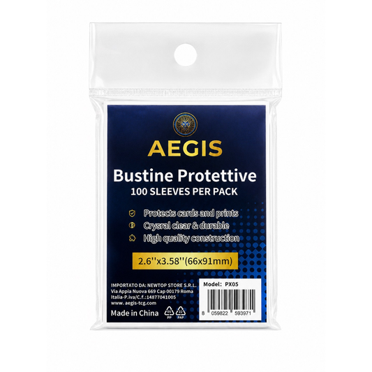 AEGIS 100 Soft Sleeves PX05 – Bustine Protettive TCG 66×91 mm – Trasparenti