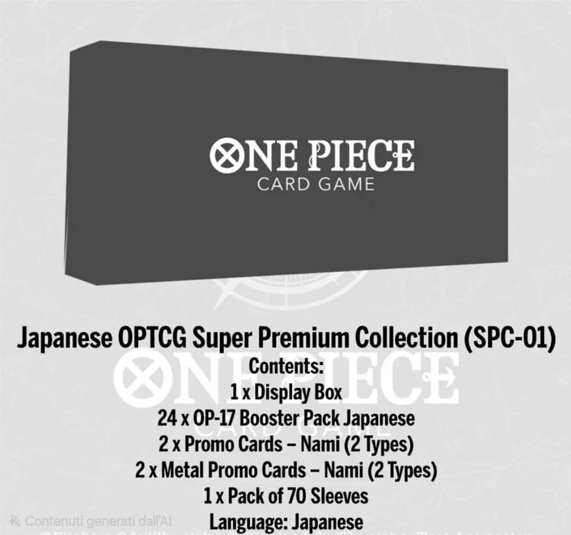 One Piece Card Game Super Premium Collection Vol 1 SPC-01 JAP con Nami Metal Promo e 24 Booster OP-17