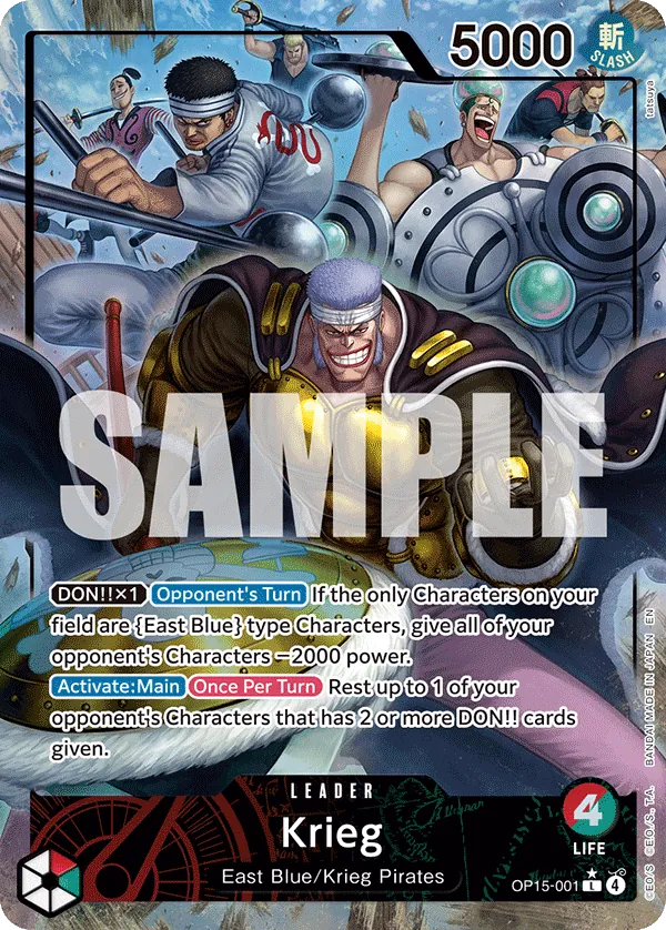 Krieg OP15-001 Leader Alternate Art – Adventure on KAMI’s Island OP-15 – ENG – RAW