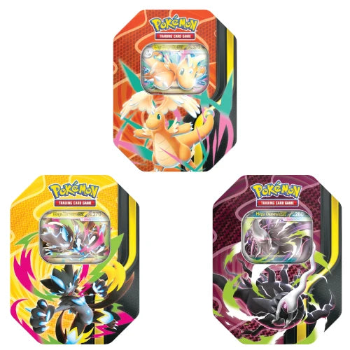 Pokémon GCC Tin da Collezione Megaforze modello casuale Mega Dragonite ex Mega Darkrai ex o Mega Zeraora ex ITA
