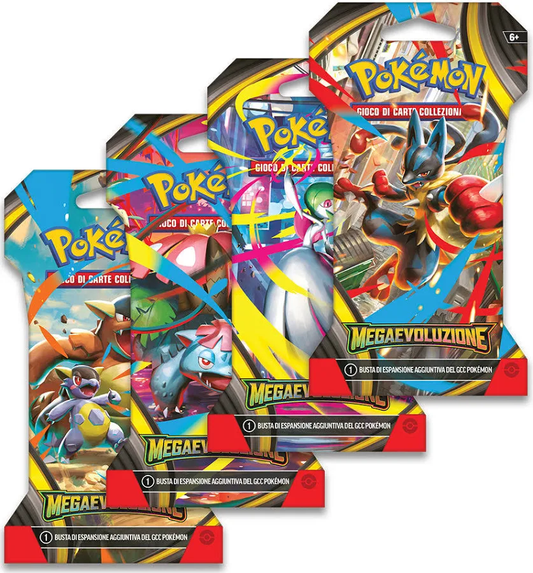 Pokémon – mega evoluzione – busta assortita 10 carte in paper sleeve